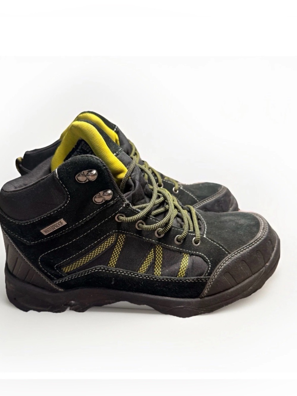 Brahma Bowline Mens Steel Toe Waterproof Hiking Work Boots Black Yellow size 11